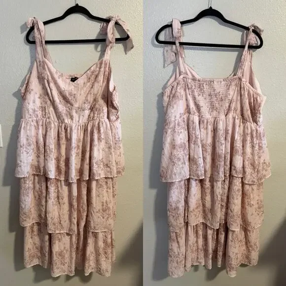 Torrid Sweetheart Tiered Ruffle Midi Dress Size 3 - Picture 2 of 5